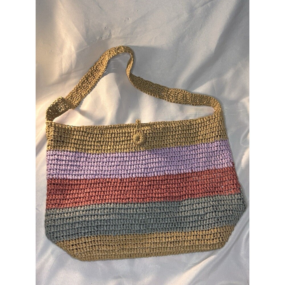 Pull & Bear Raffia-style Shoulder Purse Tote Bag